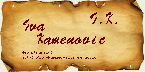 Iva Kamenović vizit kartica
